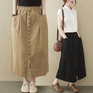 スカート   ゆったり 無地 綿 快適 レディースファッション  YEA817