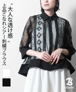 【再入荷】シアー 刺繍レースブラウス 2024新作　ss春夏 人気 BRILLANTE東京（185606）