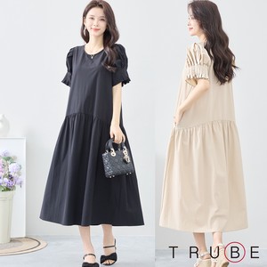 Casual Dress Tuck Sleeves L One-piece Dress 【2024NEW】