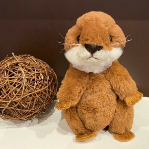 カワウソ　ダークブラウン　立型　M　ぬいぐるみ　水生生物