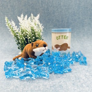 SEA缶　カワウソ　ダークブラウン　ぬいぐるみ　キーホルダー　水生生物