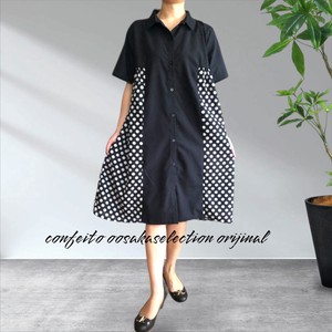 Button Shirt/Blouse One-piece Dress Switching 2024 Spring/Summer