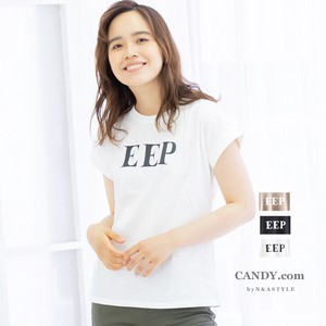 T-shirt Pudding T-Shirt Spring/Summer Tops French Sleeve Casual Ladies' Cut-and-sew
