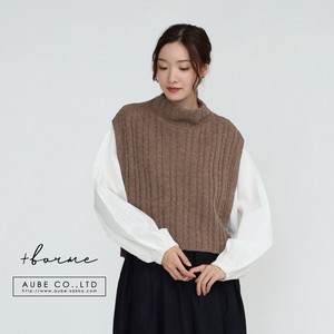 Sale【2024秋冬】サイド開きハイネックニットベスト