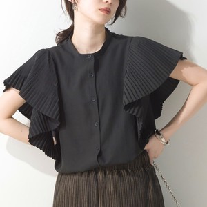 Button Shirt/Blouse Frilled Blouse Georgette