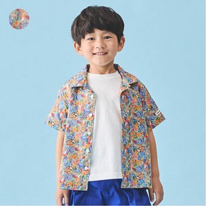 Kids' Short Sleeve Shirt/Blouse Small Lightweight Floral Pattern Made in Japan