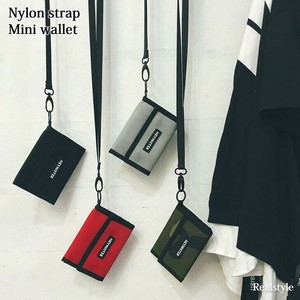 ストラップ付き プレートロゴ ナイロン ミニ財布 czysbg00864