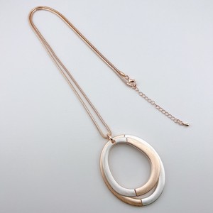 Silver Chain Necklace Bicolor Long