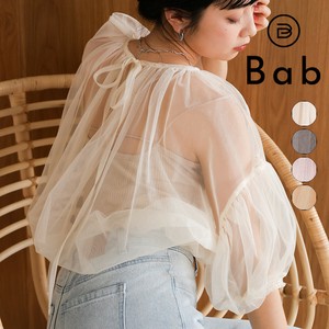 [SD Gathering] Button Shirt/Blouse Shiny Feeling Fabric Tulle Gathered Top 【2024NEW】