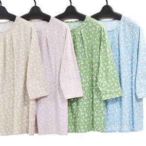 T-shirt Floral Pattern Switching Made in Japan