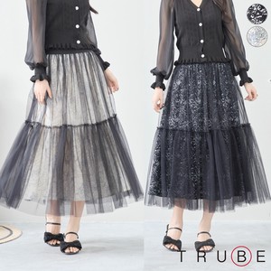 Skirt Design Floral Pattern Organdy L 【2024NEW】