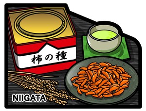 ご当地フォルムカード　新潟　柿の種　日本製　和雑貨　インバウンド　ポストカード