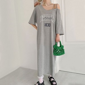 Casual Dress Off-The-Shoulder Cotton One-piece Dress