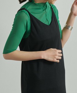 ★プチハイネックシアーメッシュ半袖トップス インナー レイヤード SS　シースルー