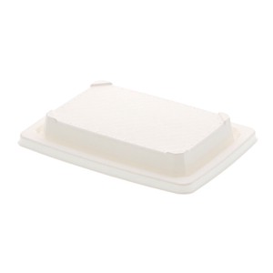 【直送品】 ケーピープラテック 丼容器　パルプフタ  KMPランチ−10　ホワイト 50枚/袋（ご注文単位8袋）
