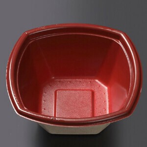 【直送品】 ケーピープラテック パルプモールド丼容器 KMPランチ−7 レッド 50枚/袋（ご注文単位12袋）