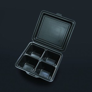【直送品】 ケーピープラテック 紙容器　KMボックス  KM−55　ブラック 25枚/袋（ご注文単位8袋）