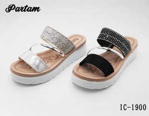 【夏新作】PARTAM ベルトミュールサンダル 2本ベルト フラット ホワイトソール IC1900