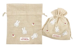 Pre-order Pouch Series Miffy Check Drawstring Bag