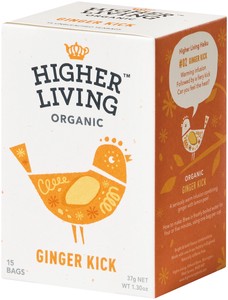 Higher Living Organic(ハイアーリビング)　ジンジャーキック 有機 ハーブティー15TB(オーガニック)