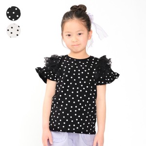Kids' Short Sleeve T-shirt Tulle Lace Polka Dot