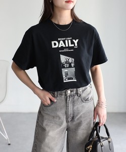 DAILYフォトプリント半袖Tシャツ【easy as nap】