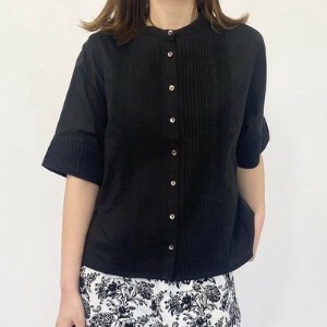 Button Shirt/Blouse Made in India Cambric Pintuck Blouse