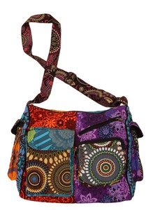 Shoulder Bag Patchwork Colorful Pocket