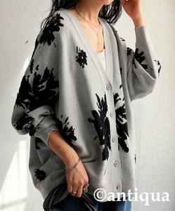 [antiqua] Cardigan Ladies fashion Floral Pattern