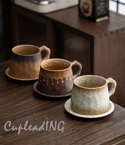 【定番商品】INSスタイル 粗陶 レトロ 陶磁器カップ マグカップ シンプル カップセット