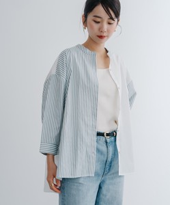 Button Shirt/Blouse Stripe Switching