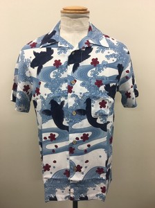 当社夏定番レーヨンアロハオープンカラーシャツ(鯉)