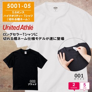 【500105】5.6オンス ハイクオリティー Tシャツ（ティア アウェイ タグ）