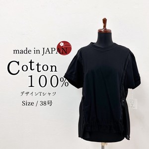 【即納/日本製】綿100％レディーストップスプリーツデザインシャツ コットンブラウス 涼しい ゆったり