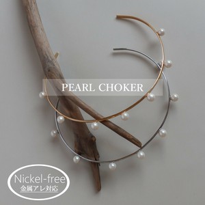 [SD Gathering] Plain Gold Chain Pearl Nickel-Free Necklace Made in Japan