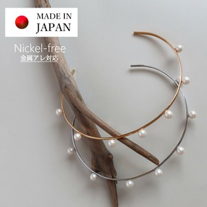 [SD Gathering] Plain Gold Chain Pearl Nickel-Free Necklace Made in Japan