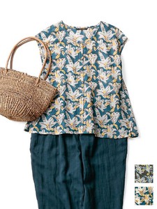 [SD Gathering] Button Shirt/Blouse Spring/Summer Cotton Linen Flowers Block Print