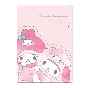Pre-order File Pink Pocket File Sanrio Characters Die-cut