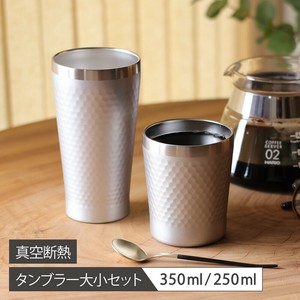 真空二重構造ステンレスサーモタンブラー＆カップ（シルバー）セット【食器ギフト】