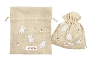 Small Item Organizer Series Miffy marimo craft Check Drawstring Bag