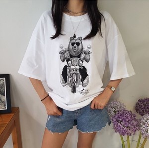 【2024春夏新作】オートバイベアープリントボックスTシャツ