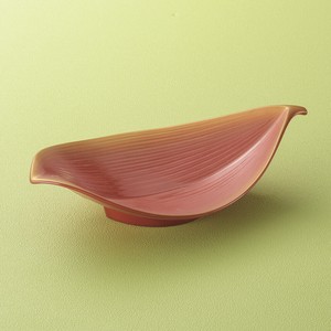 金彩赤釉葉型8.5寸鉢　美濃焼 日本製