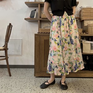 Skirt Flower Print Long Skirt NEW