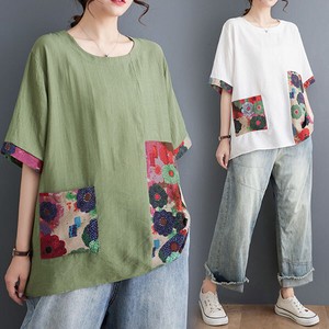 T-shirt Flower Print T-Shirt Tops Japanese Pattern NEW