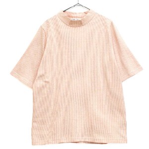 【大きいサイズあり】日本製/ドット風お花のジャガードTシャツ/半袖　144111