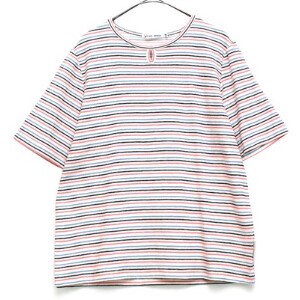 T-shirt Casual Border Short-Sleeve Made in Japan