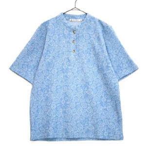日本製/花畑にワンチャンがかくれんぼ 　スタンドネックTシャツ　144405