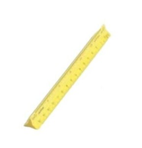 ドラパス カラー三角スケール 15CM 黄 16245