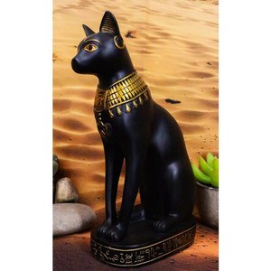 古代エジプトバステト神雌猫女神 彫刻インテリア彫像置物/猫神人間を病気や悪霊から守護 輸入品