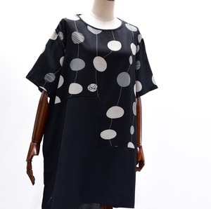 Casual Dress Pocket One-piece Dress Switching Polka Dot